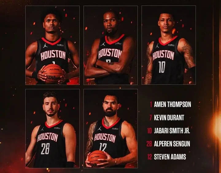 皇冠代理登录地址_杜兰特领衔死亡五大皇冠代理登录地址！火箭揭幕战首发平均身高2米09